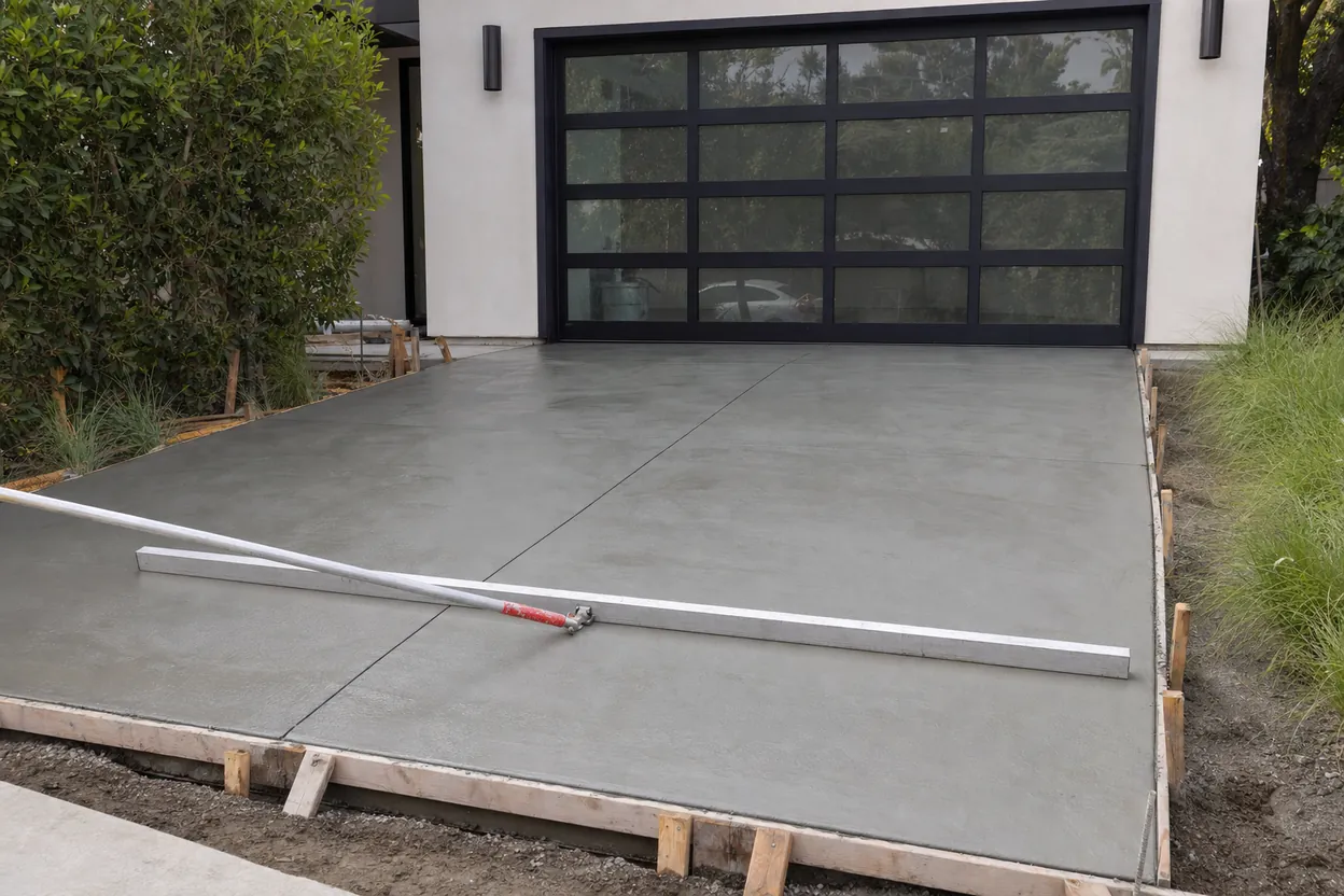 Concrete & flatwork — illustrative rendering